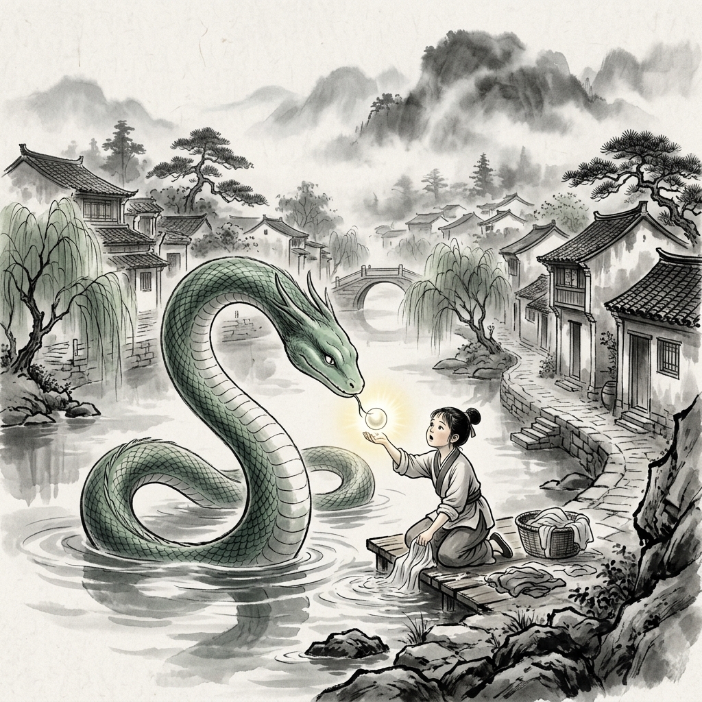 青蛇吐珠报母恩